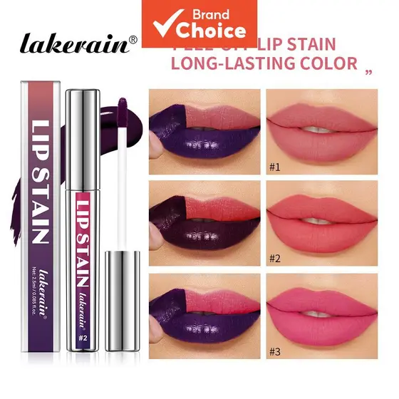 Batom De Tatuagem Lakerain Peel Off Lip Stain-3 Cores Escolha Oficial , De Longa Duração , À Prova D'água , Não Pegajoso