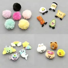 Miss Zoe Jibtz Acessórios Para Pés De Animais De Pelúcia , Fofos Em Forma De Ovo , pom-De Desenho Animado