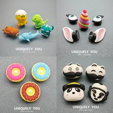 Miss Zoe Jibtz 3D Panda Acessórios Para Pés De Animais De Desenho Animado 3D Donut