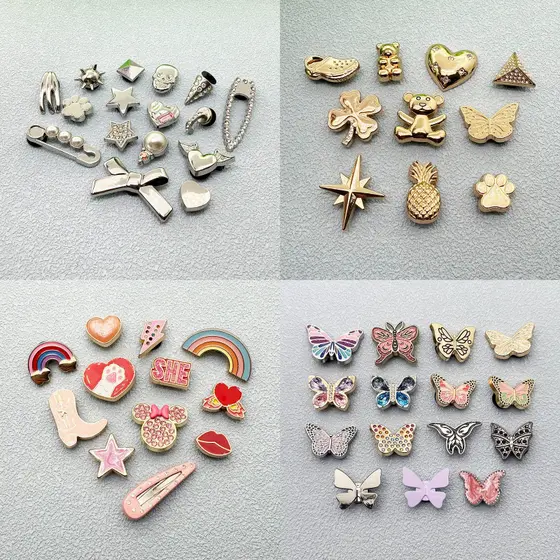 100 # Miss Zoe Jibtz Acessórios Para Pés De Arco-Íris De metal Acessório Borboleta
