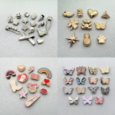 100 # Miss Zoe Jibtz Acessórios Para Pés De Arco-Íris De metal Acessório Borboleta