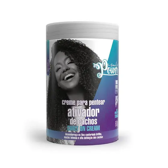 Creme para Pentear Ativador de Cachos Curly on Cream Soul Power - Modela, Repõe Nutrientes e Reduz o Frizz - 800g