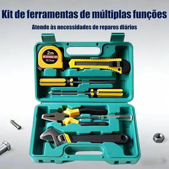 Kit com 8 peças - kit de ferramentas de ferragem, kit de ferramentas de reparo doméstico, Kit de ferramentas domésticas