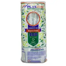 Canudo Flexível Biodegradável Para Drinks Pacote 100 Unidades