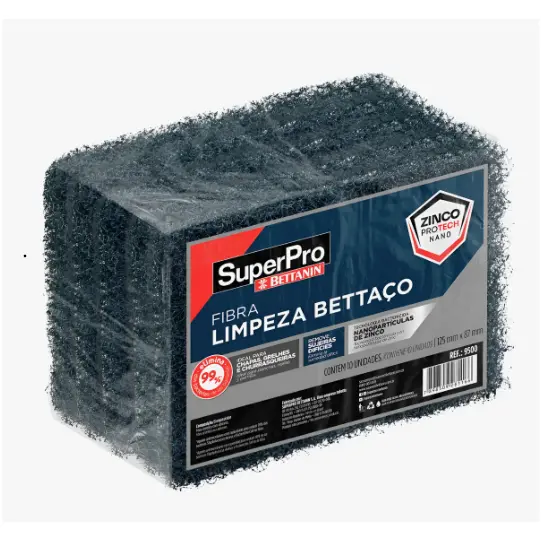 Fibra Bettaço Limpeza Ultra Pesada Esponja Superpro C/10 Unidades
