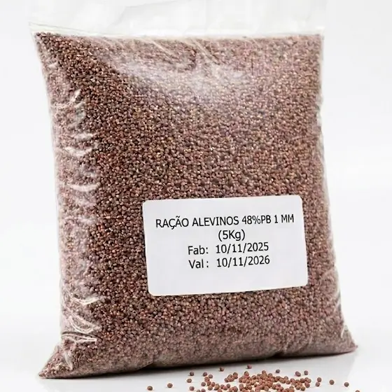 Ração Alevinos 48% Proteína (1mm) 1kg 3kg e 5kg | O Melhor Início Para Seus Peixes - Promoção !