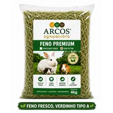 Feno Tifton Premium 4kg Verdinho e Cheiroso | Coelhos, Chinchilas e Roedores