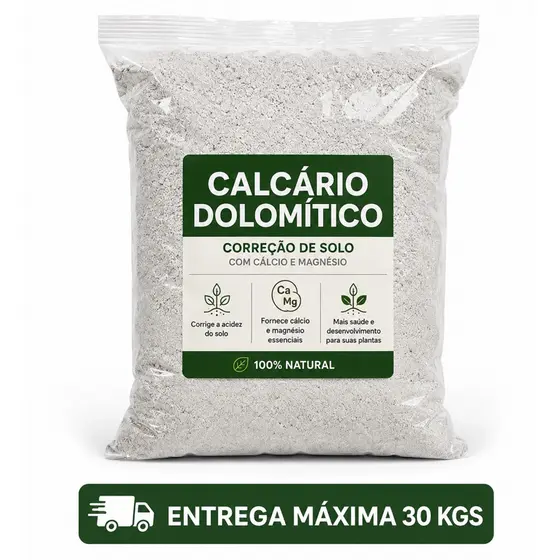 Calcário Dolomítico Ate 25 KGs - Fertilizante Agrícola Para Hortas Jardins Frutíferas e Gramados, rico em Cálcio e MgO