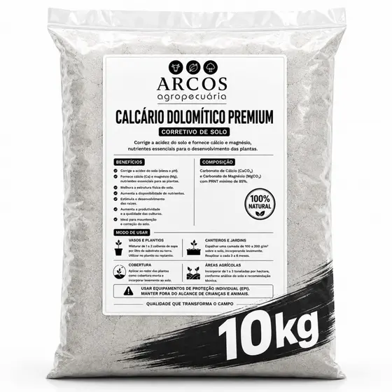 Fertilizante Calcário Dolomítico Premium | Corrige pH do Solo + Cálcio e Magnésio | Plantas Mais Fortes | PRNT 85%