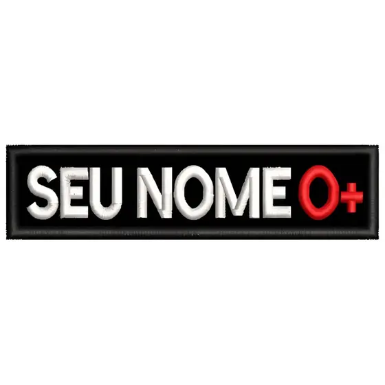 Tarjeta De Identificação Com Tipo Sanguíneo Personalizado com Fixação Nome de Guerra