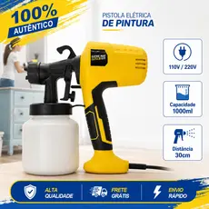 Pistola Elétrica Para Pintura 500w Pulverizador de Tinta com Bico de Metal e Compressor 110V/220V
