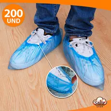 Kit 200 Peças Protetor De Sapatilhas Tênis Sapato Plástico Rápido Impermeável Descartáveis 30x15CM