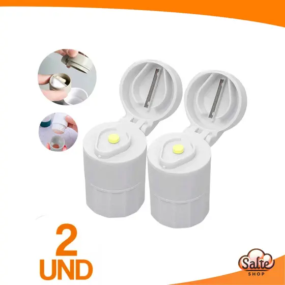 Kit 2 Porta Comprimidos Multiuso Com Cortador E Amassador Armazenamento Duplo Util Pratico Dia Dia