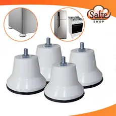 Kit 4 Pés Para Fogão Geladeira Branco Suporte Base Com Rodinha Salte Oficial