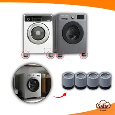 Kit 04 Pés Anti Vibração Máquina de Lavar Secadora Universal Base Estabilizadora Reforçada Sem Ruído