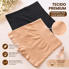 Short Cinta Modeladora Feminina com Alta Compressão Sem Costura Reduz Medidas Não Marca