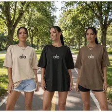 Kit 3 Camiseta Blusa Oversized Feminina 100% Algodão Streetwear Academia Esporte