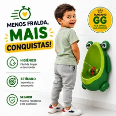 Mictório Infantil Sapinho Desfralde Menino Pinico de Parede Treino Xixi Baby GG