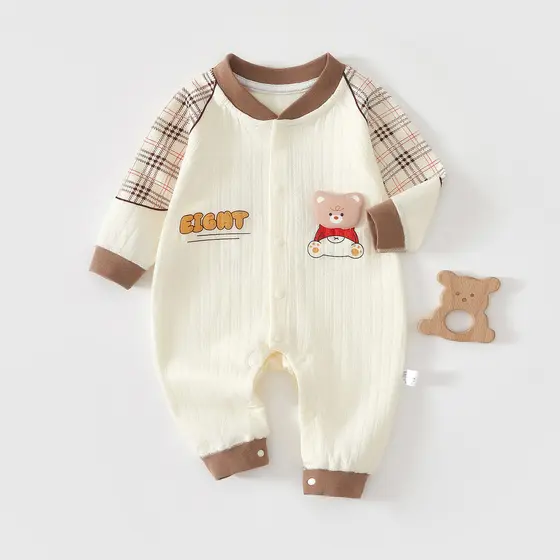 Macacão de bebê roupas de bebê primavera outono estilo puro algodão macacão bebê Super bonito macacão bebê menino outono