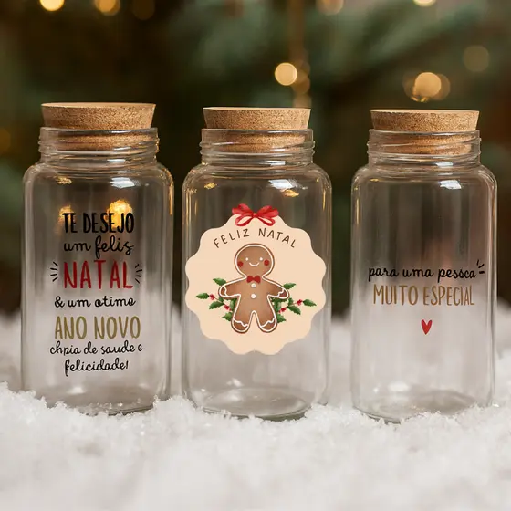 Potes de Vidro Natalinos 810ml | Lembrancinha, Presente de Natal, Biscoitos