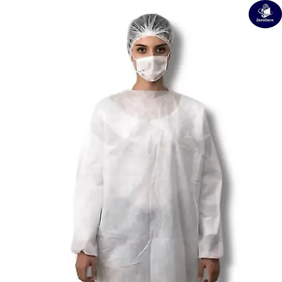 Kit 30 Avental Descartável TNT BRANCO G30 | Jaleco Manga Longa Capote Gramatura 30