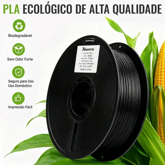 Filamento PETG Premium Outlet 1Kg 1,75mm para Impressora 3D FDM, Ultra Alta Velocidade 300mm/s Preto / Branco
