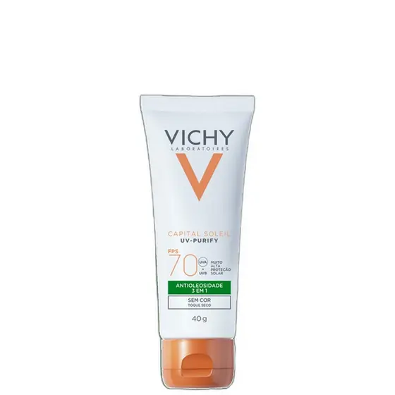 Vichy Purify Sem Cor FPS 70 - Protetor Solar Facial 40g