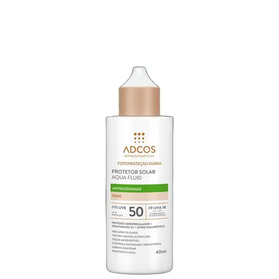 Adcos Aqua Fluid FPS50 Nude - Protetor Solar Facial com Cor 40ml