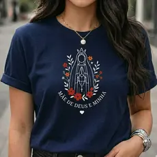 Camisa Feminina Nossa Senhora Em Algodao Camiseta Confortavel Catolica