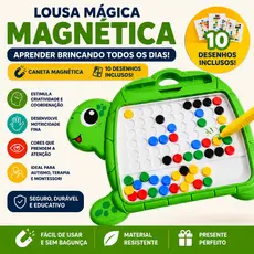 Lousa Mágica Magnética Infantil Educativa com Caneta e 10 Desenhos de Bolinhas