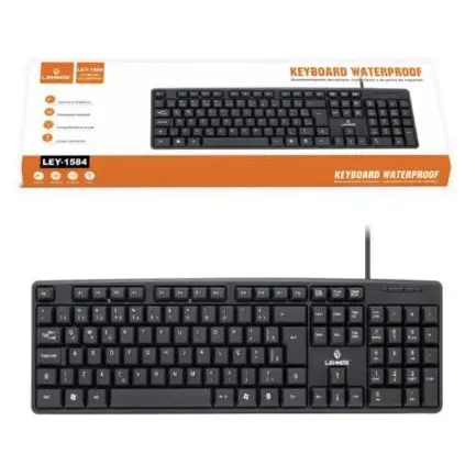Teclado impermeável à prova d'água  P/ Computador Preto Básico C/ Fio Usb 【KAYM BLACK】