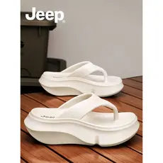 JEEP Chinelos Mulheres Verão Desgaste Exterior 2026 Novo Estilo de Sola Grossa Aumentando Flip-Flops Sandálias Chinelos