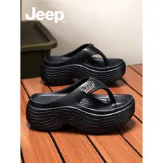 JEEP chinelos femininos verão sandálias exteriores chinelos 2026 novo estilo de sola grossa aumentando sandálias feminin