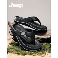 JEEP chinelos masculinos verão exterior Wear 2026 novo estilo sandálias esportivas de sola grossa sapatos de praia antid