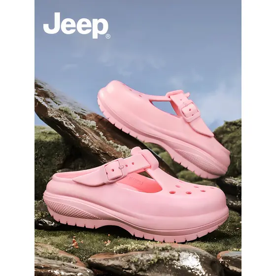JEEP buraco sapatos femininos sandálias de uso exterior 2026 novo estilo chinelos femininos verão Mary Jane sapatos femi