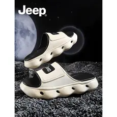 JEEP JEEP JEEP Chinelos Homens Inverno Exterior Desgaste 2025 Novo Estilo Homens Sandálias Esportivas de Sola Grossa Inv