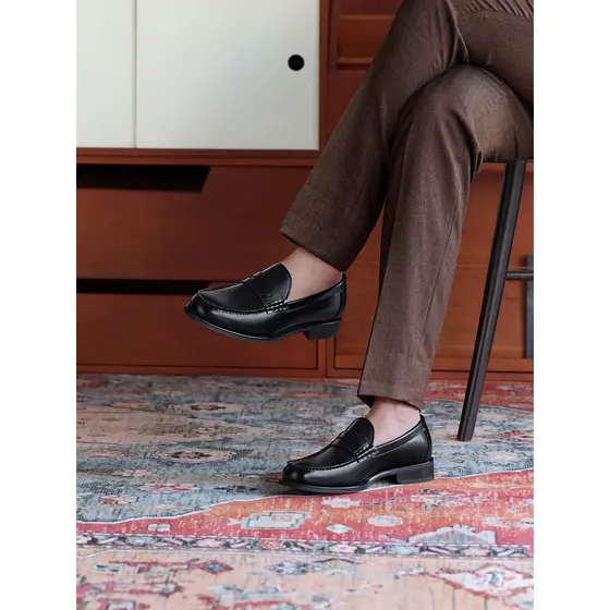 ThomWills ThomWills Mocassins masculinos de negócios casuais brilhantes sapatos de couro genuíno novos sapatos masculino