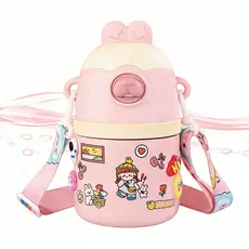 Garrafa térmica infantil com canudo de 750 ml – Época de volta às aulas copo infantil menino menina