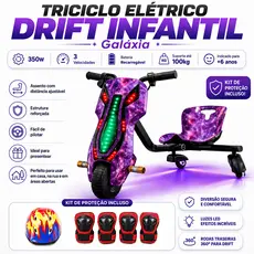 Triciclo Elétrico Drift 3 Velocidades 350w Bluetooth Led Adulto e Infantil