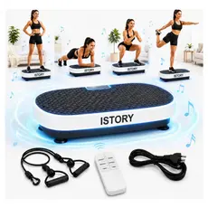 【ISTORY】Plataforma Vibratória Fitness 150kg com Controle Remoto 199 Níveis LED Silenciosa
