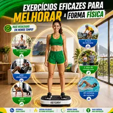 [ISTORY] Plataforma Vibratória 150kg Silenciosa Fitness 9 Modos LED Uso Doméstico