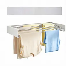 Var Parede Retrátil Dobrável 5 Varetas 80cm 100cm Uso em Varanda Lavanderia Área Serviço
