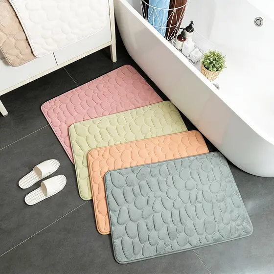 Tapete de Banheiro Macio Absorvente Ultra Rápido 60x40cm Antiderrapante Lavável