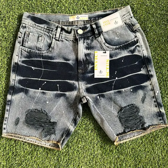 Bermuda Masculina Jeans Curta Estilo Jogador Original 100% Algodao Pigmentada e Com Muito Estilo