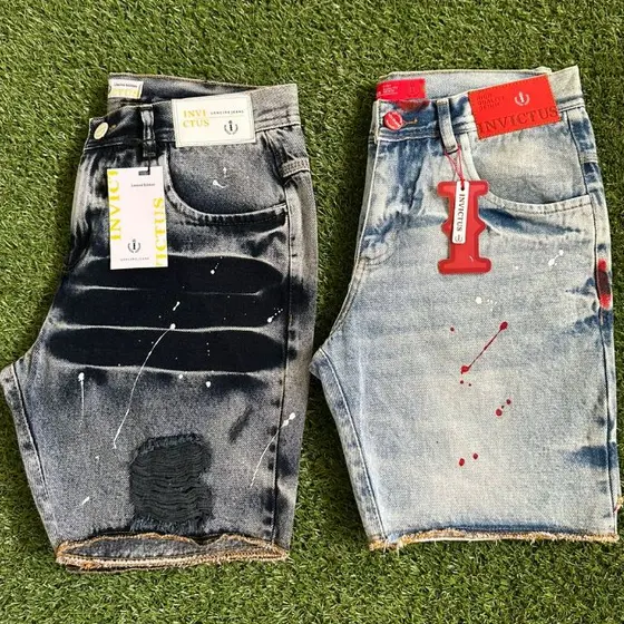 Bermuda Masculina jeans estilo jogador Curta KIT 2 Peças
