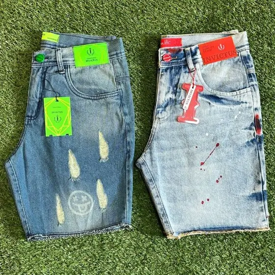 Bermuda Masculina Jogador Jeans KIT 2 peças Curta Destroy