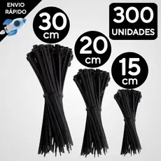 Jogo 300 Ou 100 Abraçadeira de Nylon Enforca Gato Braçadeira Cintas Plásticas  15cm - 20cm - 30cm - Preta | Branca