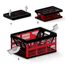 Helsim Dobrável Caixa Plástica Organizadora Multiuso 30kg 45l Cor Vermelho Vermelho Liso