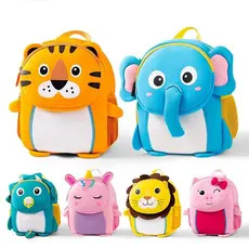 Mochila Escolar Infantil 3D Animais Zoo Menino e Menina com Alças Acolchoadas e Zíper Durável
