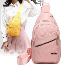 Bolsa De Peito Feminina Moda Bordada Diamante Ombro Único Crossbody Grande Capacidade Para Ciclismo